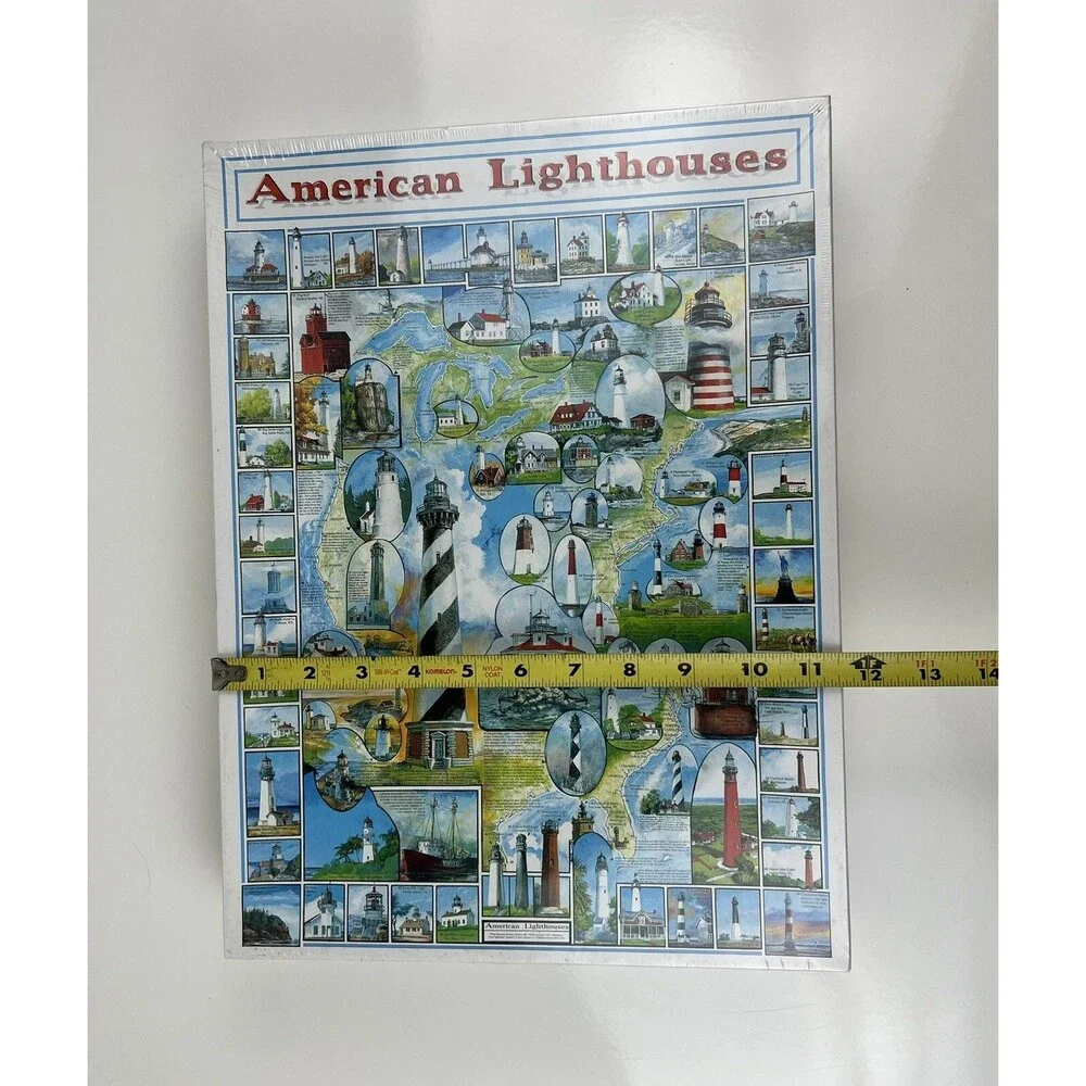 White Mountain Puzzles American Lighthouse 1000 pcs Jigsaw Puzzle New Sealed